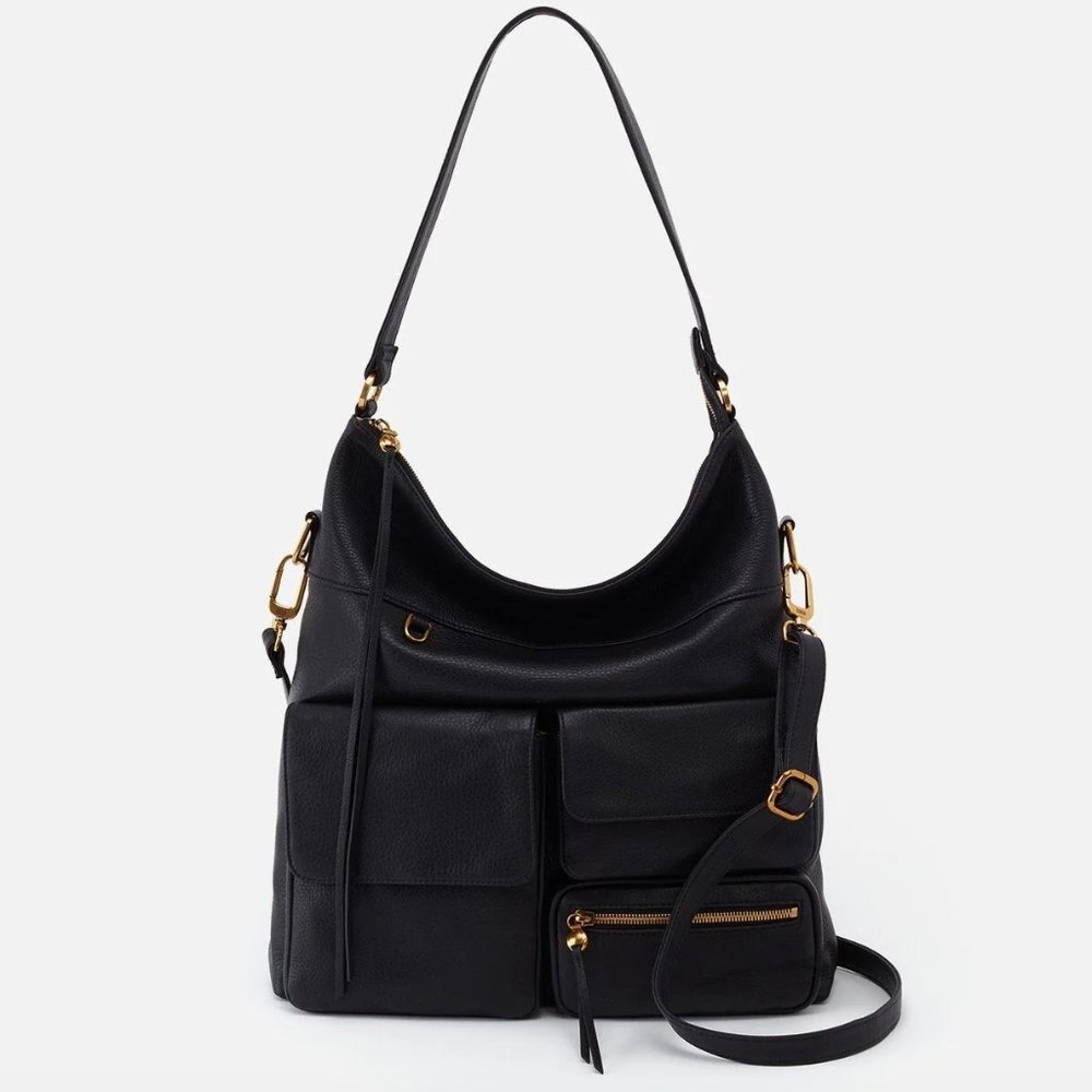 HOBO International Explorer Black Pebble Leather